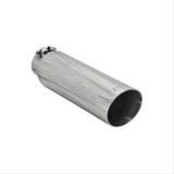 Flowmaster Round, Polished 2.50 Inch Exhaust Tip 15397 Tip, Single, Clamp-on, Stainless, Polished, 2.5 in. Inlet I.D., 13 in. Length, Each thumbnail 2