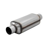Flowmaster Super HP-2 304 Stainless Steel 2.5 Inch Muffler 12512304 Muffler, Oval, Stainless, Natural, in. Center Inlet/Outlet, 18 in. Overall Length, Each thumbnail 1