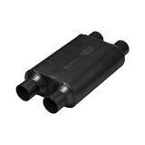 Flowmaster 40 Series Steel 2.5 Inch Muffler 425404 Muffler, Series, Oval, Dual in. Inlet/Dual in. Outlet, Steel, Black, 19.0 in. Overall Length, Each thumbnail 2