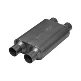 Flowmaster 40 Series Steel 2.5 Inch Muffler 425404 Muffler, Series, Oval, Dual in. Inlet/Dual in. Outlet, Steel, Black, 19.0 in. Overall Length, Each thumbnail 4
