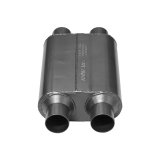 Flowmaster 40 Series Steel 2.5 Inch Muffler 425404 Muffler, Series, Oval, Dual in. Inlet/Dual in. Outlet, Steel, Black, 19.0 in. Overall Length, Each thumbnail 9