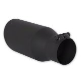 Flowmaster Round, Black 3 Inch Exhaust Tip 15406B Tip, Clamp-On, 304 Stainless Steel, Ceramic Coated, 3.00 in. Inlet, 4.50 in. Outlet, 11.00 in. Length, Universal, Each thumbnail 2