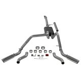 Flowmaster American Thunder Exhaust Systems 818113 System, Series, Cat-Back, Split Side/Split Side Exit, Stainless Steel, Natural, Polished Tips, Chevy, GMC, Kit thumbnail 1