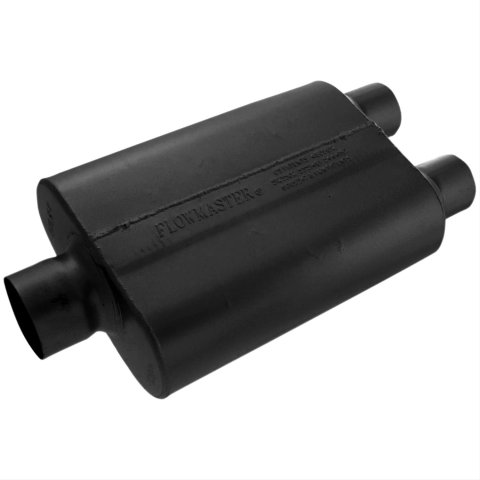 Flowmaster 40 Series Steel 3 Inch Muffler 430402 Muffler, American Thunder Series, in. Inlet/Dual 2 1/2 in. Outlet, Steel, Black, Each