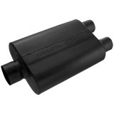 Flowmaster 40 Series Steel 3 Inch Muffler 430402 Muffler, American Thunder Series, in. Inlet/Dual 2 1/2 in. Outlet, Steel, Black, Each thumbnail 7
