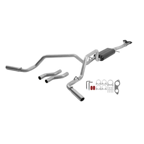 Flowmaster American Thunder Exhaust Systems 17470 Exhaust, Thunder, Cat-Back, Steel, Aluminized, Polished Stainless Tips, Chevy, GMC, Small Block, Kit