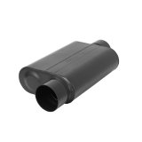Flowmaster Stainless Steel Delta Force 40 Series Race 409 3.5 Inch Muffler 8435419 Muffler, Series, Oval, Stainless, Black, in. Offset Inlet, in. Center Outlet, Each thumbnail 2
