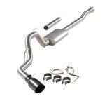Flowmaster Signature Series Exhaust Systems 738115 System, Cat-back, Series, 304 Stainless Steel, Brushed, 4.50 in. Black Chrome Tip, Passenger Side Exit, Ford, Kit thumbnail 6