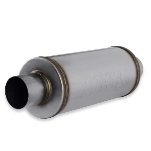 Flowmaster FlowFX 409 Stainless Steel 3 Inch Muffler 72619 Muffler, Series, Round, 3.0 in. Inlet, 3.0 in. Outlet, Steel, Natural Finish, Each thumbnail 2