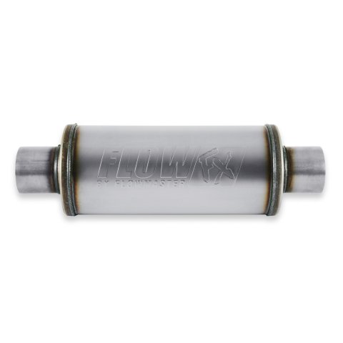 Flowmaster FlowFX 409 Stainless Steel 3 Inch Muffler 72619 Muffler, Series, Round, 3.0 in. Inlet, 3.0 in. Outlet, Steel, Natural Finish, Each thumbnail 6