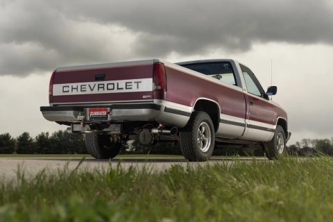 Flowmaster Outlaw Series Exhaust Systems 818192 System, Cat-back, Series, 3.00 in., 409 Stainless Steel, Natural, 4.50 in. Black Tip, Split Side, Split Rear, Chevy, GMC, Kit thumbnail 5