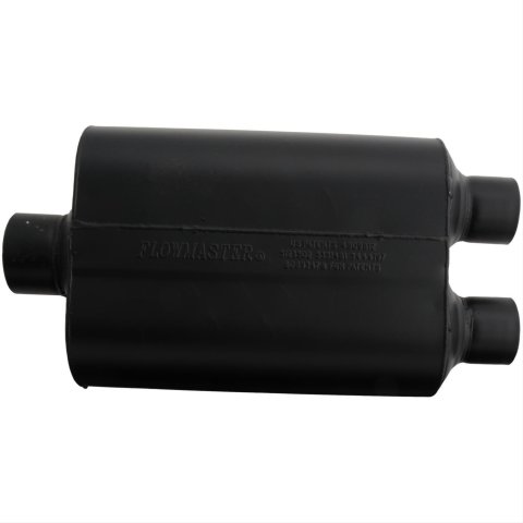 Flowmaster Super 40 Series Delta Flow Steel 3 Inch Muffler 9530452 Muffler, Series, in. Inlet/Dual 2 1/2 in. Outlet, Steel, Black, Each thumbnail 1