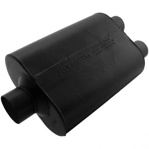 Flowmaster Super 40 Series Delta Flow Steel 3 Inch Muffler 9530452 Muffler, Series, in. Inlet/Dual 2 1/2 in. Outlet, Steel, Black, Each thumbnail 6