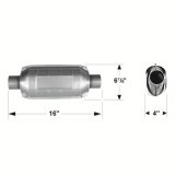 Flowmaster Universal Catalytic Converters 2250230 Converter, Stainless Steel Case, Ceramic Substrate, 3 in. Slip Fit Inlet/Outlet, 16 in. Length thumbnail 3
