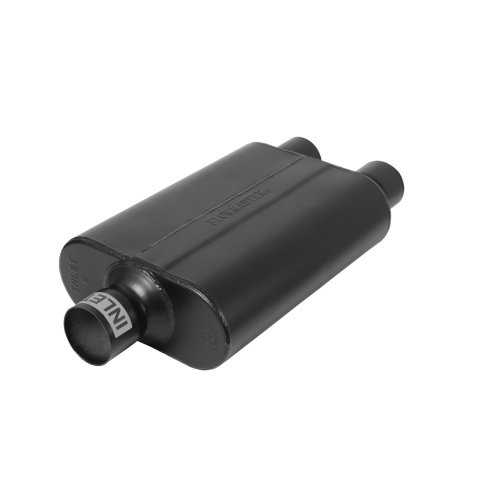 Flowmaster 40 Series Delta Flow Steel 2.5 Inch Muffler 9425400 Muffler, Series, 2 1/2 in. Inlet/Dual 2 1/2 in. Outlet, Steel, Black, Each