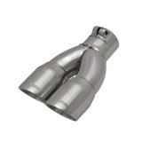Flowmaster Round, Polished 2.50 Inch Exhaust Tip 15390 Tip, Stainless Steel, Polished, Rolled Edge, in. Inlet, Dual 3 in. Outlets,10 in. Long, Driver Side, Each thumbnail 3