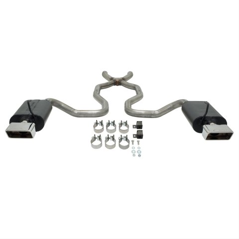 Flowmaster Force II Exhaust Systems for 1970-1973 CORVETTE - 817659 System, II, Crossmember Back, Dual, Stainless Steel, Natural, Split Rear Exit, Chevy, 5.7L, Kit