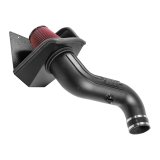 Flowmaster Delta Force Cold Air Intake Kits 615167 Intake, Kit, Black Plastic Tube, Red Cotton Gauze Filter, Black Heat Shield, Chevy, GMC, 6.6L Diesel, Kit thumbnail 3