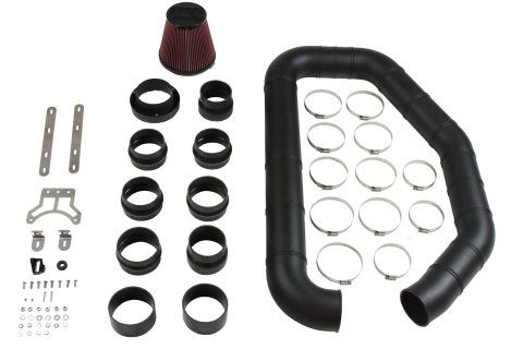Flowmaster Delta Force Cold Air Intake Kits 615400 Kit, Air, Black, Polyethylene Tube, Red, Cotton Gauze Filter, 4 in. Diameter, Universal, Kit thumbnail 8