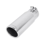 Flowmaster Round, Polished 3 Inch Exhaust Tip 15363 Tip, Stainless, Polished, Slant/Rolled Edge, in. Inlet, 3.5 in. Outlet, 12 in. Long, Each thumbnail 1