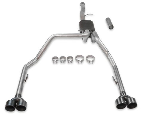 Flowmaster American Thunder Exhaust Systems 817891 Exhaust, Thunder, Cat-Back, Stainless Steel, Chevrolet, GMC 1500, 6.2L, Black Quad Tips, Each