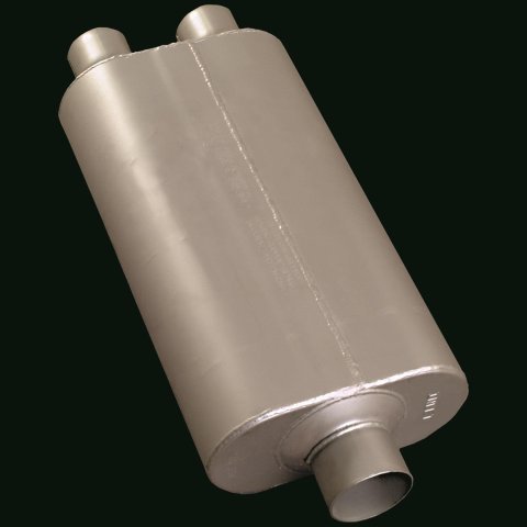 Flowmaster 50 Series Heavy-Duty Steel 3 Inch Muffler 9530572 Muffler, Delta Flow Series, in. Inlet/Dual 2 1/2 in. Outlet, Steel, Black, Each thumbnail 4