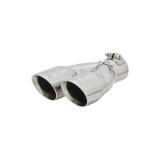 Flowmaster Round, Polished 2.50 Inch Exhaust Tip 15389 Tip, Stainless Steel, Polished, Rolled Edge, in. Inlet, Dual 3 in. Outlets,10 in. Long, Passenger Side, Each thumbnail 3