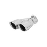 Flowmaster Round, Polished 2.50 Inch Exhaust Tip 15389 Tip, Stainless Steel, Polished, Rolled Edge, in. Inlet, Dual 3 in. Outlets,10 in. Long, Passenger Side, Each thumbnail 4