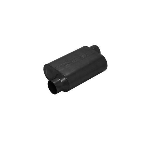 Flowmaster Super 40 Series Delta Flow 409 Stainless Steel 3.5 Inch Muffler 853548 Muffler, Flow, Oval, Stainless, Black, in. Offset Inlet/Outlet, Chevy, Ford, Ram thumbnail 3