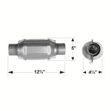 Flowmaster Universal Catalytic Converters 2220125 Converter, Stainless Steel Case, Universal, Ceramic Substrate, 2.5 in. Slip Fit Inlet/Outlet, 12.75 in. Length thumbnail 1