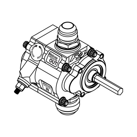 Peterson Fluid Systems R4 Oil Pumps 04-1496-HEX Pump, Wet Sump, High-Volume, High-Pressure, Reverse Rotation, 3/8 in. Hex Driveshaft, Fittings Included, V-Band Mount, Rear Drive, One Stage, Each