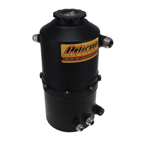 Peterson Fluid Systems Oil Tanks 08-0783-BLK Black 2.3 Gallon Tank with Single Scavenge Return