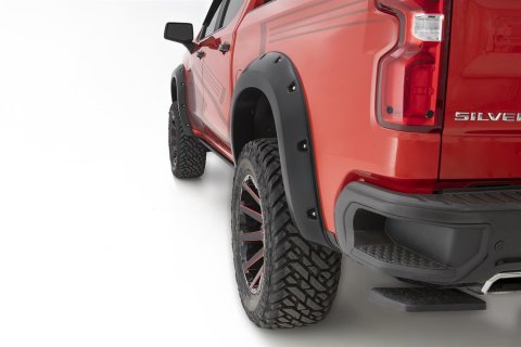 Bushwacker Pocket-Style Fender Flares 40909-34 Flares, Pocket Style, Front, Rear, Black, Thermoplastic, GMC, Sierra 1500, Set of 4
