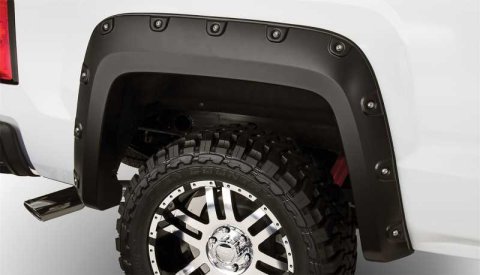 Bushwacker BOSS Pocket-Style Fender Flares 40085-02 Flares, Pocket Style, Rear, Black, Dura-Flex Thermoplastic, GMC, Pair