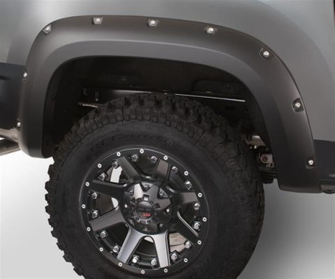 Bushwacker Pocket-Style Fender Flares for 2019-2026 SIERRA 1500, 2022 1500 LIMITED - 40102-02 Flares, Pocket Style, Rear, Black, Dura-Flex Thermoplastic, GMC, Pair