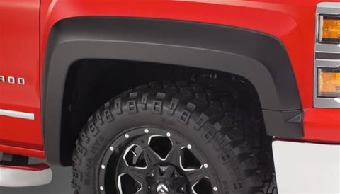 Bushwacker Extend-A-Fender Flares for 2019-2021 SILVERADO 1500, 2022 1500 LTD - 40155-02 Fender Flares, Extend-A-Fender, Front, Black, Dura-Flex Thermoplastic, Chevy, Pair thumbnail 1