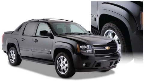 Bushwacker OE-Style Fender Flares 40933-02 Flares, OE Style, Front, Rear, Black, Dura-Flex Thermoplastic, Chevy, Set of 4