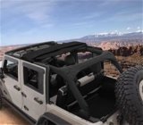Bushwacker Trail Armor Fast Back Soft Tops for 2007-2017 WRANGLER, 2018 WRANGLER JK - 14935 Top, Back, Twill, Black, Tinted Windows, Jeep, Each thumbnail 2