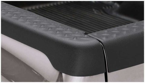 Bushwacker Ultimate Bed Rail Caps 49514 Caps, Ultimate, Diamond Plate, Plastic, Matte Black, Chevy, GMC, Pair