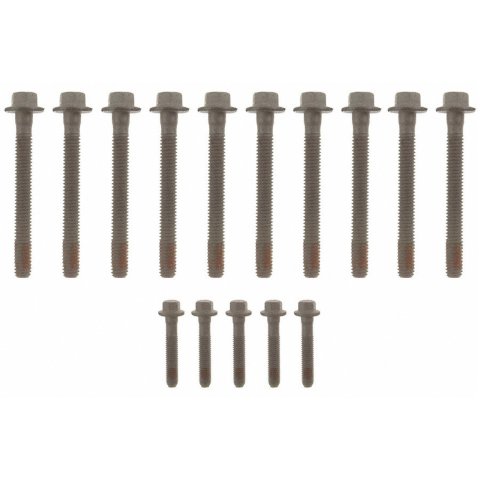 Fel-Pro Headbolt Kits ES 72220 Cylinder Head Fasteners, Bolt, M11 x 2.0, Hex Head, Steel, Black Oxide, Chevy, LS, Kit