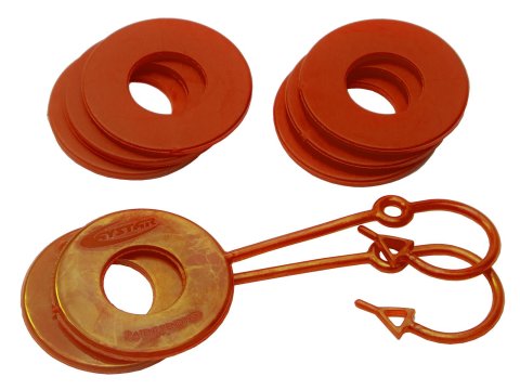 Daystar D-Ring Washers KU70061AG Locking Washers, Polyurethane, Orange, 3/4 in. Shackles, Set of 8 thumbnail 2