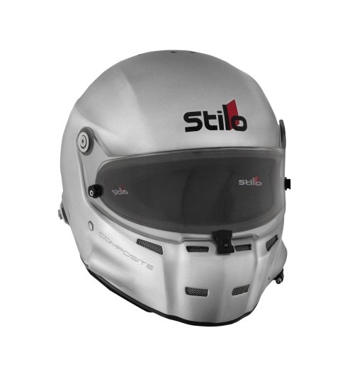 Stilo ST5 GT Composite Helmets AA0700AF2T55 Helmet, Composite, Full, Matte Silver, Clear Shield, Snell SA2020/FIA 8859-2020, EPS Liner, No Graphic, Small, Each thumbnail 2