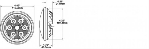 J. W. Speaker 6040 LED Work Lights 3157481 Auxiliary Light, Light, LED, Trapezoid Beam, 4.5 in. Round, Clear, Aluminum, 12-48 V, Each thumbnail 5
