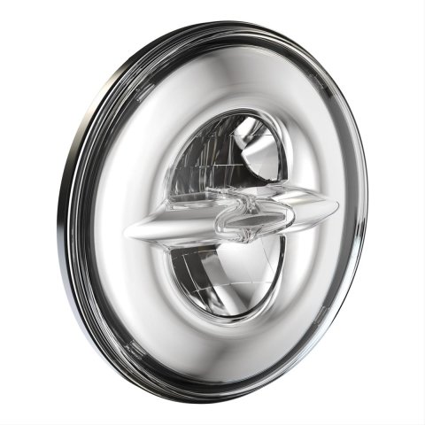 J. W. Speaker 8720 Reflector LED Headlights 552861 Powersports Headlight Assemblies, Model Reflector, Chrome Bezel, LED, Clear Lens, Aluminum Housing, Black, Each thumbnail 1