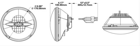 J. W. Speaker 8720 Reflector LED Headlights 552861 Powersports Headlight Assemblies, Model Reflector, Chrome Bezel, LED, Clear Lens, Aluminum Housing, Black, Each thumbnail 2