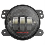 J. W. Speaker 6145 J2 Series LED Fog Lights 554413 Auxiliary Lights, Model J2, Fog, 4 in. Round, Black Die-Cast Aluminum Housing, Carbon Fiber Bezel, Polycarbonate Lens, Pair thumbnail 1