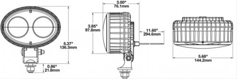 J. W. Speaker 770 LED Safety Lights 1706441 Auxiliary Lights, Model 770, Red Safety, Oval, Each thumbnail 3