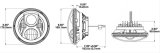 J. W. Speaker 8700 Evo 2 DOT-Compliant Dual Burn LED Headlights 554991 Headlight Assemblies, Headlights, Clear Lens, Natural Housing, Chrome Bezel, 12-24 V, Mounting Ring, Each thumbnail 5