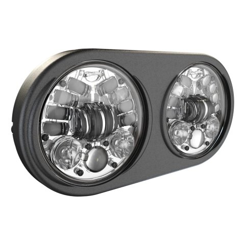 J. W. Speaker 8692 Adaptive 2 LED Headlights 555141 Headlights, LED, Round, Clear Lens, Gray Housing, Chrome Inner Bezel, 5.750 in. Diameter, Harley-Davidson®, Pair thumbnail 3