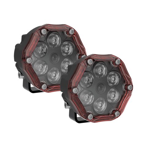 J. W. Speaker Trail 6 Flash Light Pods 0555363 Auxiliary Lights, Flash, LED, 12V, Aluminum, Black, 690 Lumens, Pair thumbnail 4